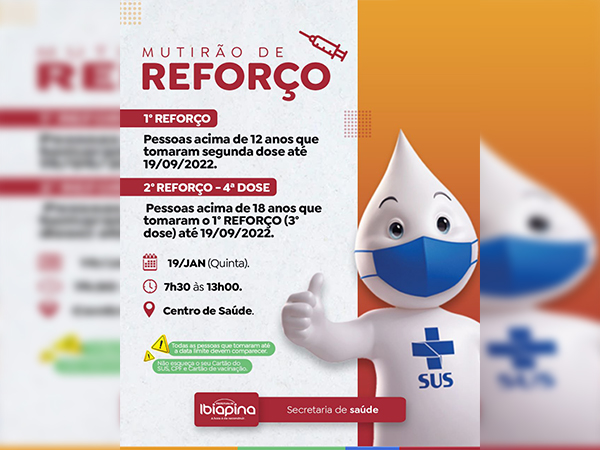 MUTIRÃO DE REFORÇO DA VACINAÇÃO NO CENTRO DE SAÚDE
DR. MÁRCIO FERNANDES